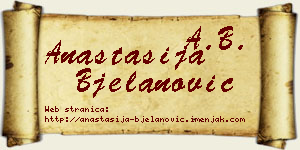 Anastasija Bjelanović vizit kartica